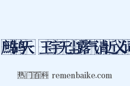 鹧鸪天·玉宇无尘露气清近义词是什么意思的图片